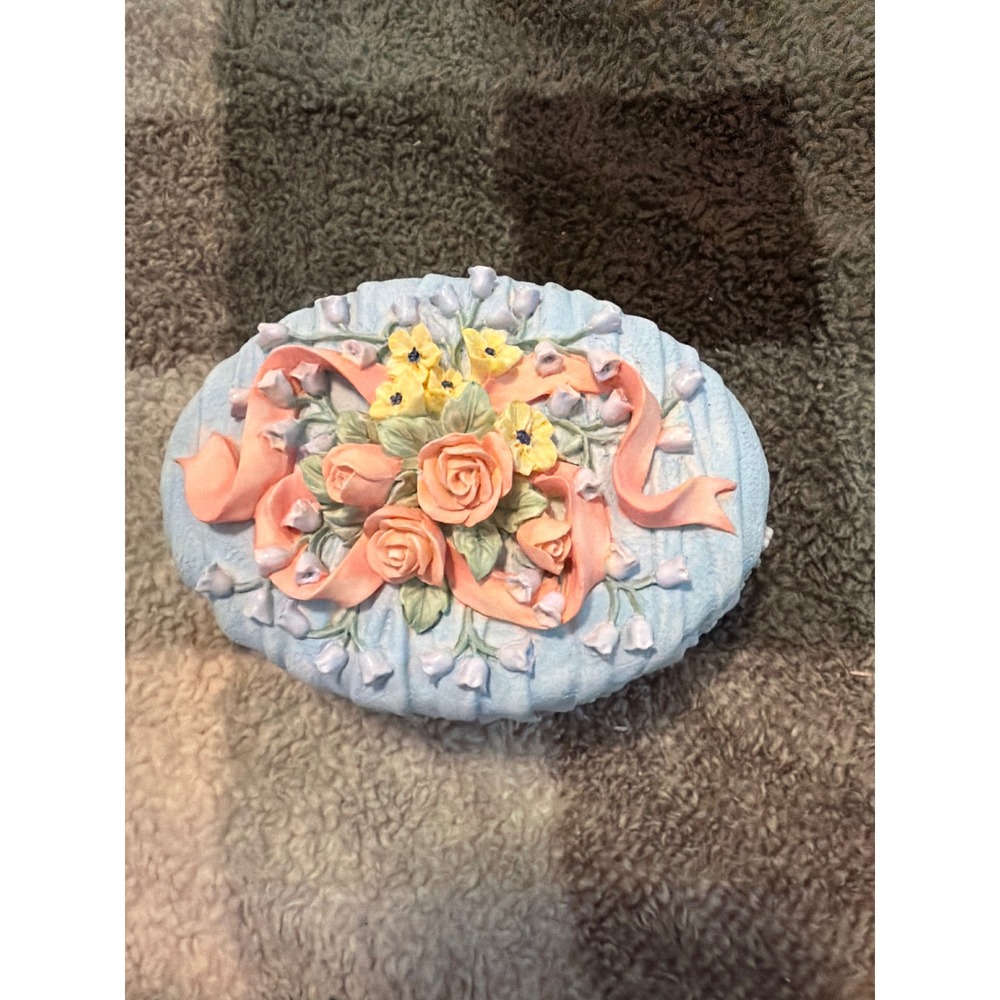 Heritage House Celebration of Love Musical Trinket Box You Light Up My Life Blue